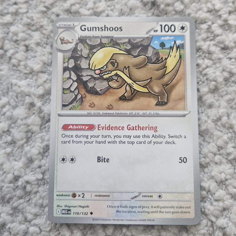 POKEMON TCG Card Gumshoos Mega Evolution 110/132